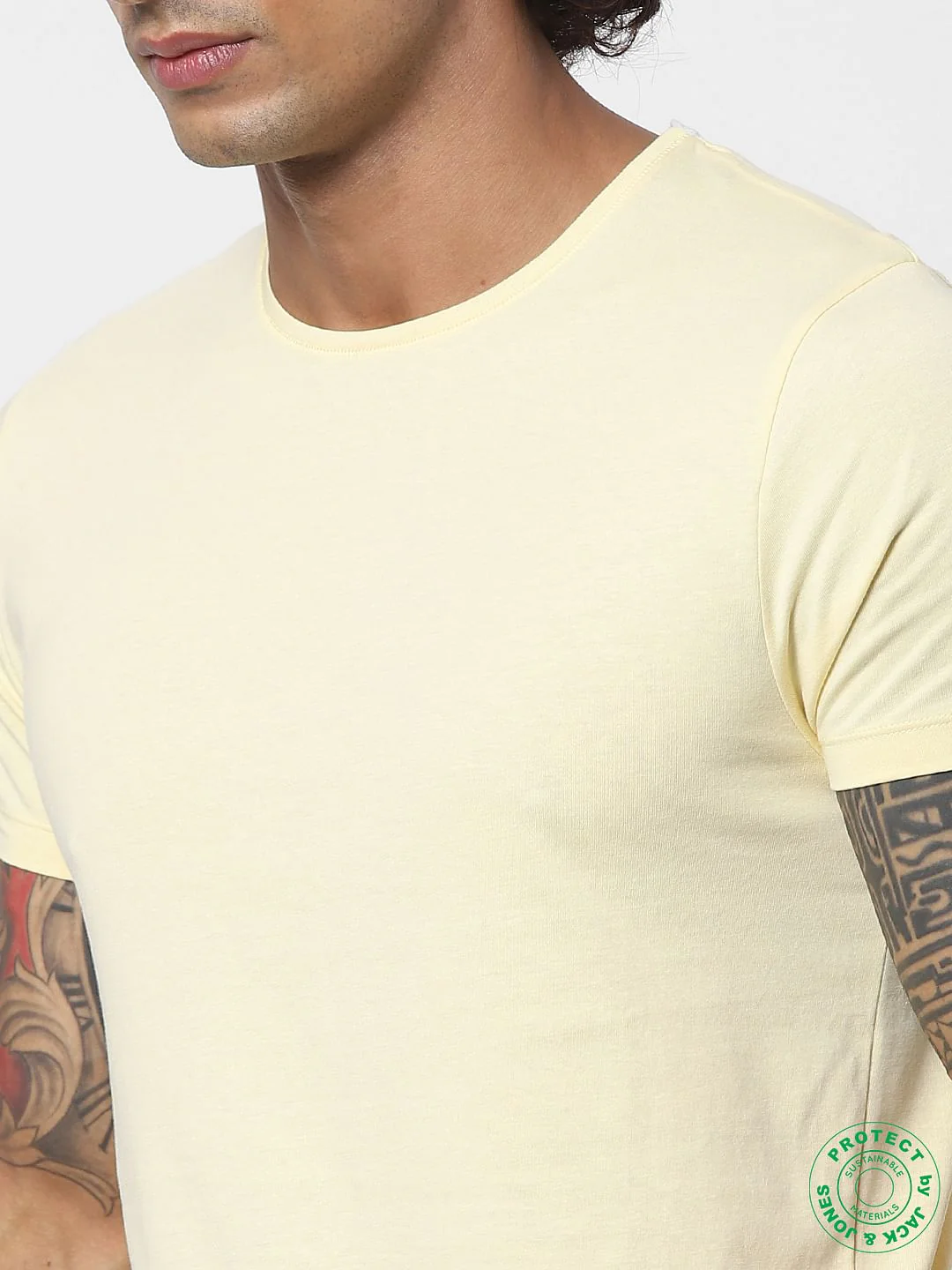 Light Yellow Crew Neck T-shirt - Image 6