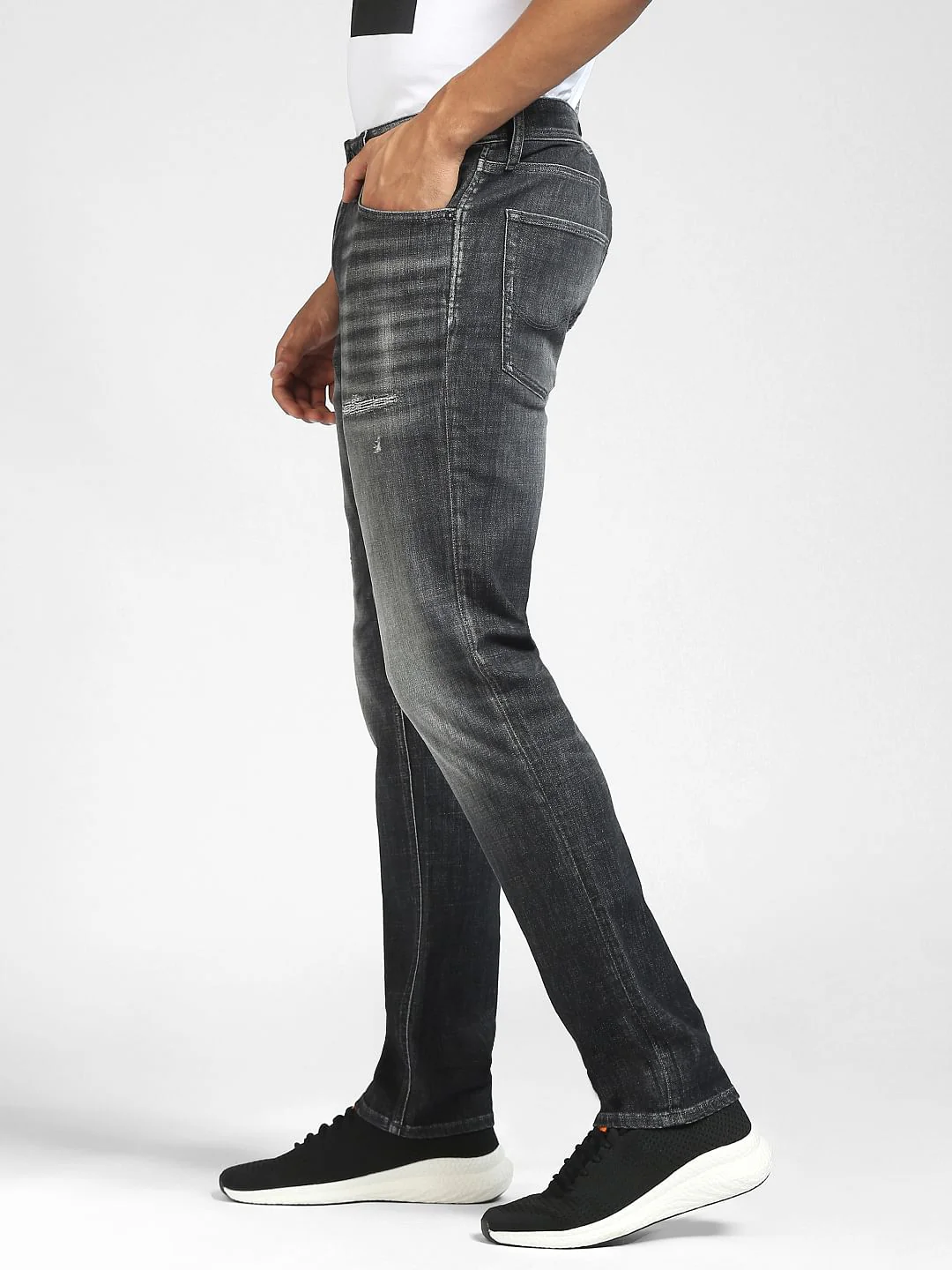 Black Low Rise Ben Ripped Skinny Jeans - Image 3