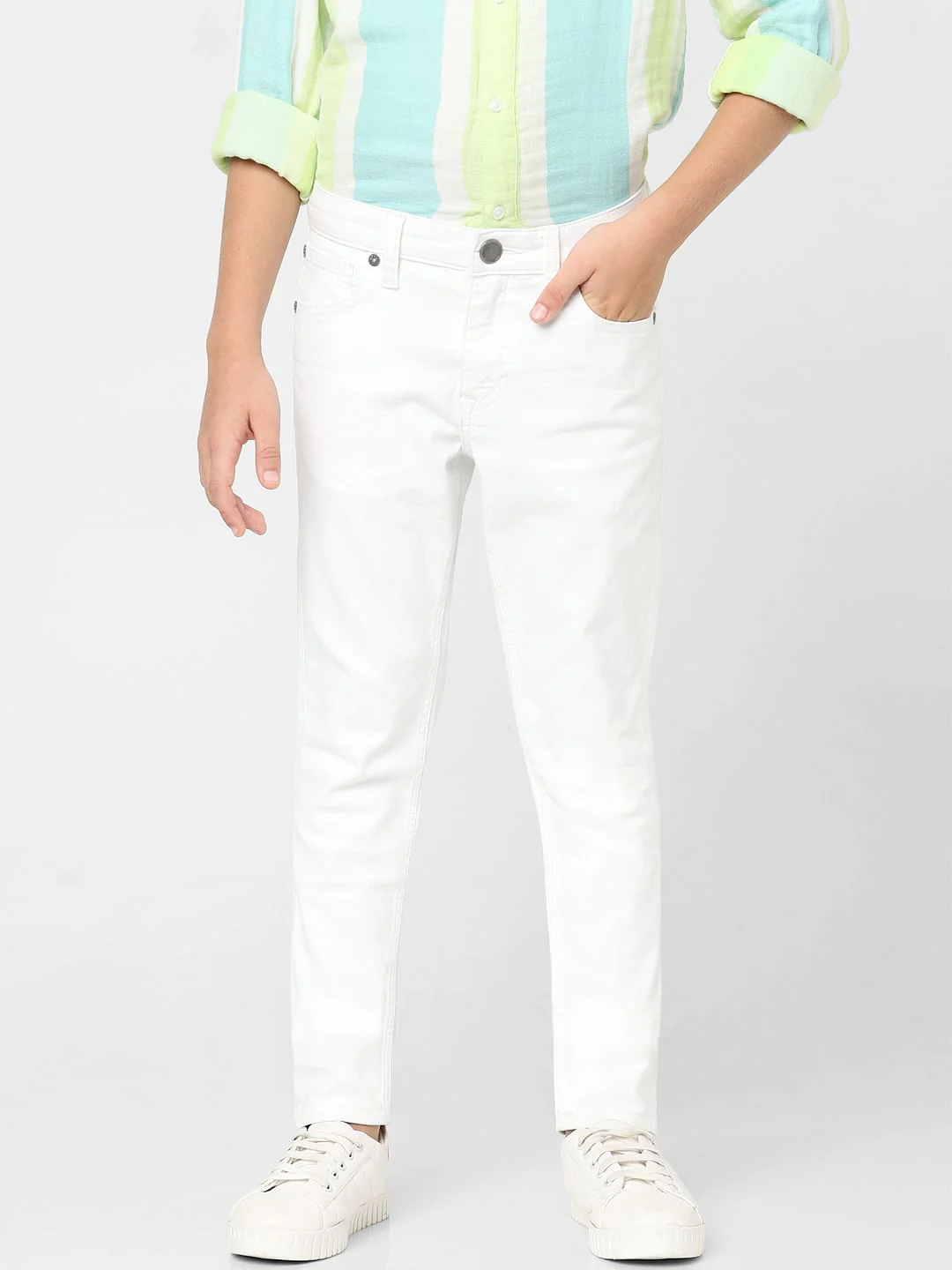 Boys Off-White Mid Rise Glenn Slim Jeans - Image 2