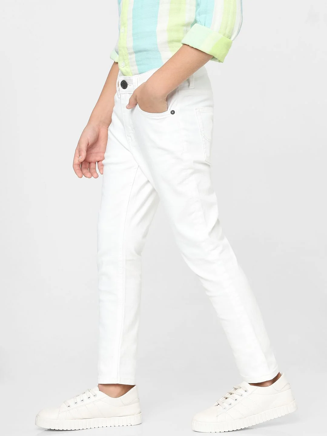 Boys Off-White Mid Rise Glenn Slim Jeans - Image 3