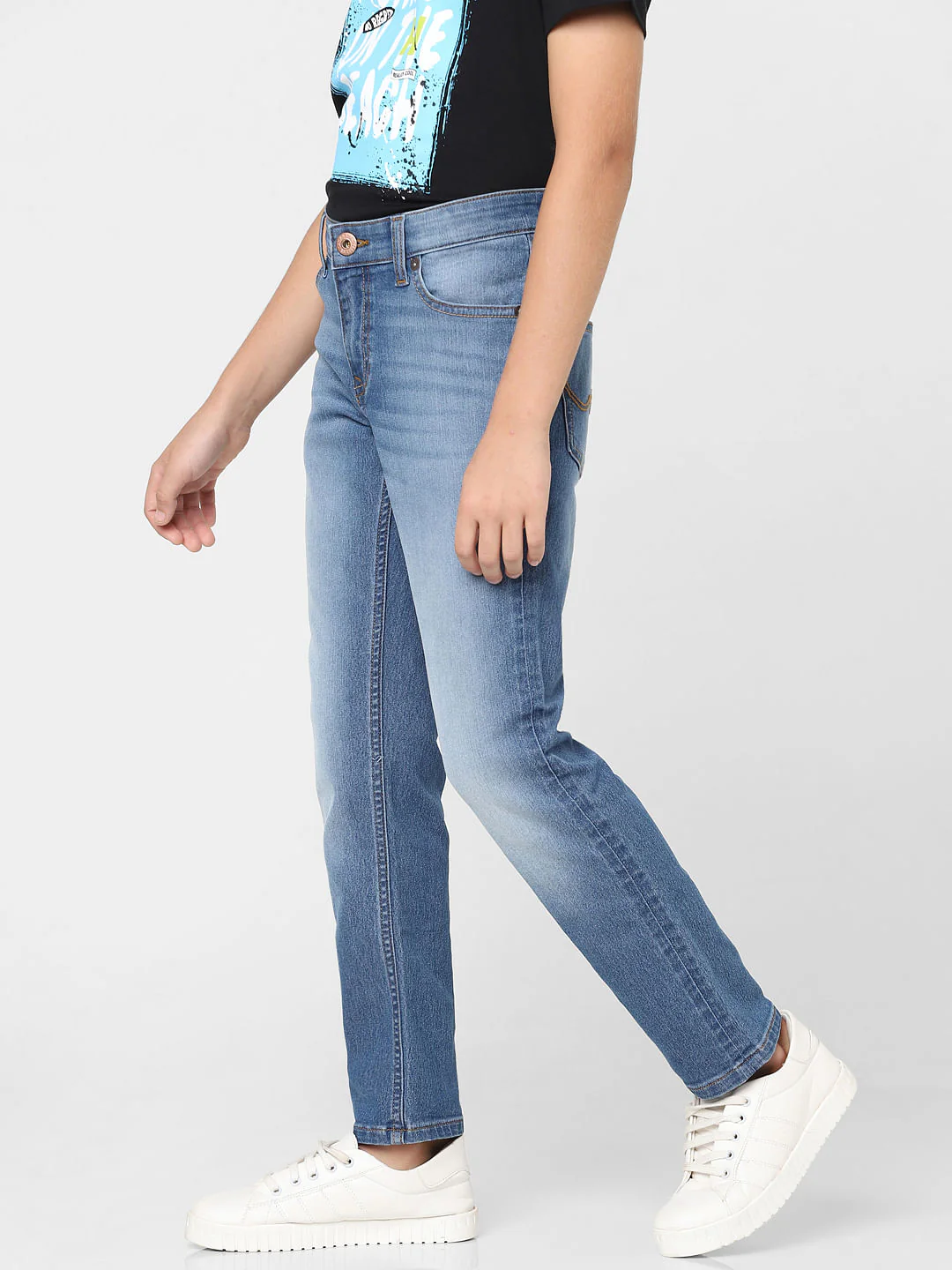 Boys Blue Mid Rise Regular Fit Jeans - Image 3