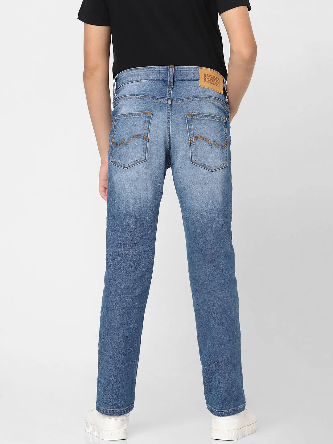 Boys Blue Mid Rise Regular Fit Jeans - Image 4