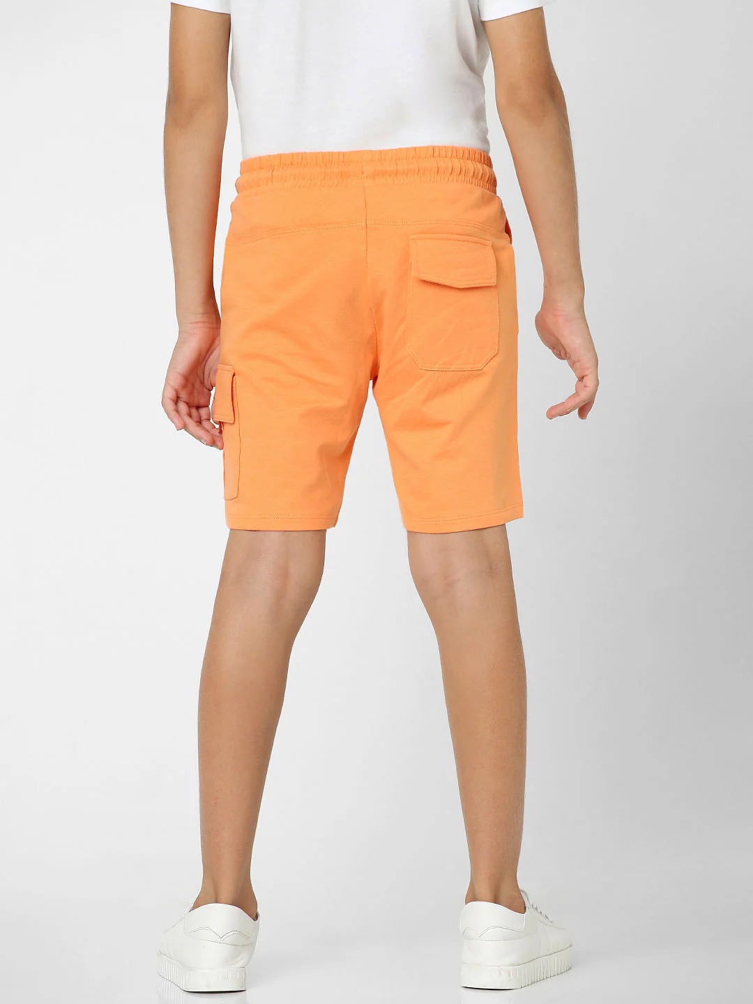 Boys Orange Cotton Sweatshorts - Image 4