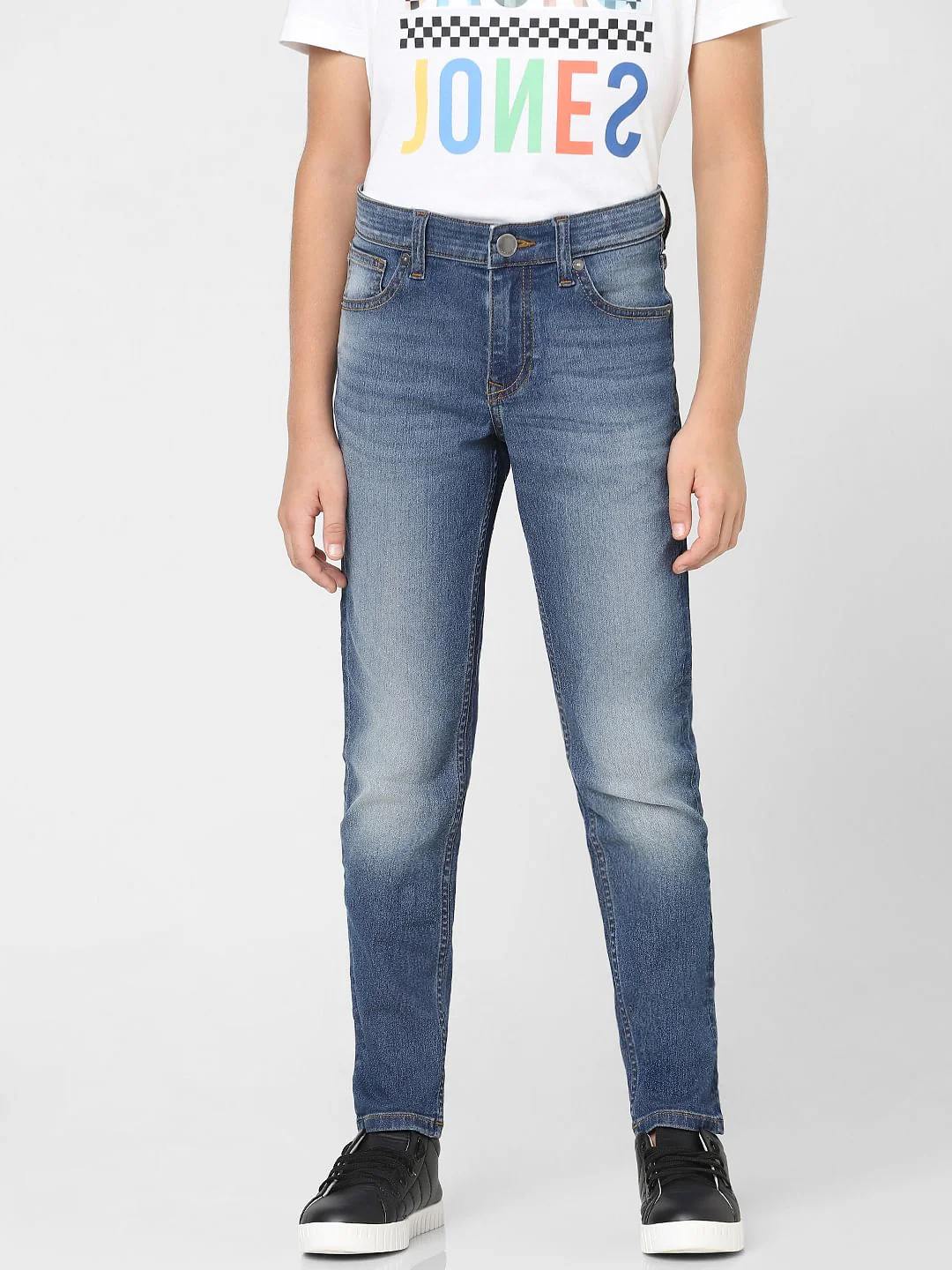 Boys Blue Mid Rise Regular Fit Jeans - Image 2