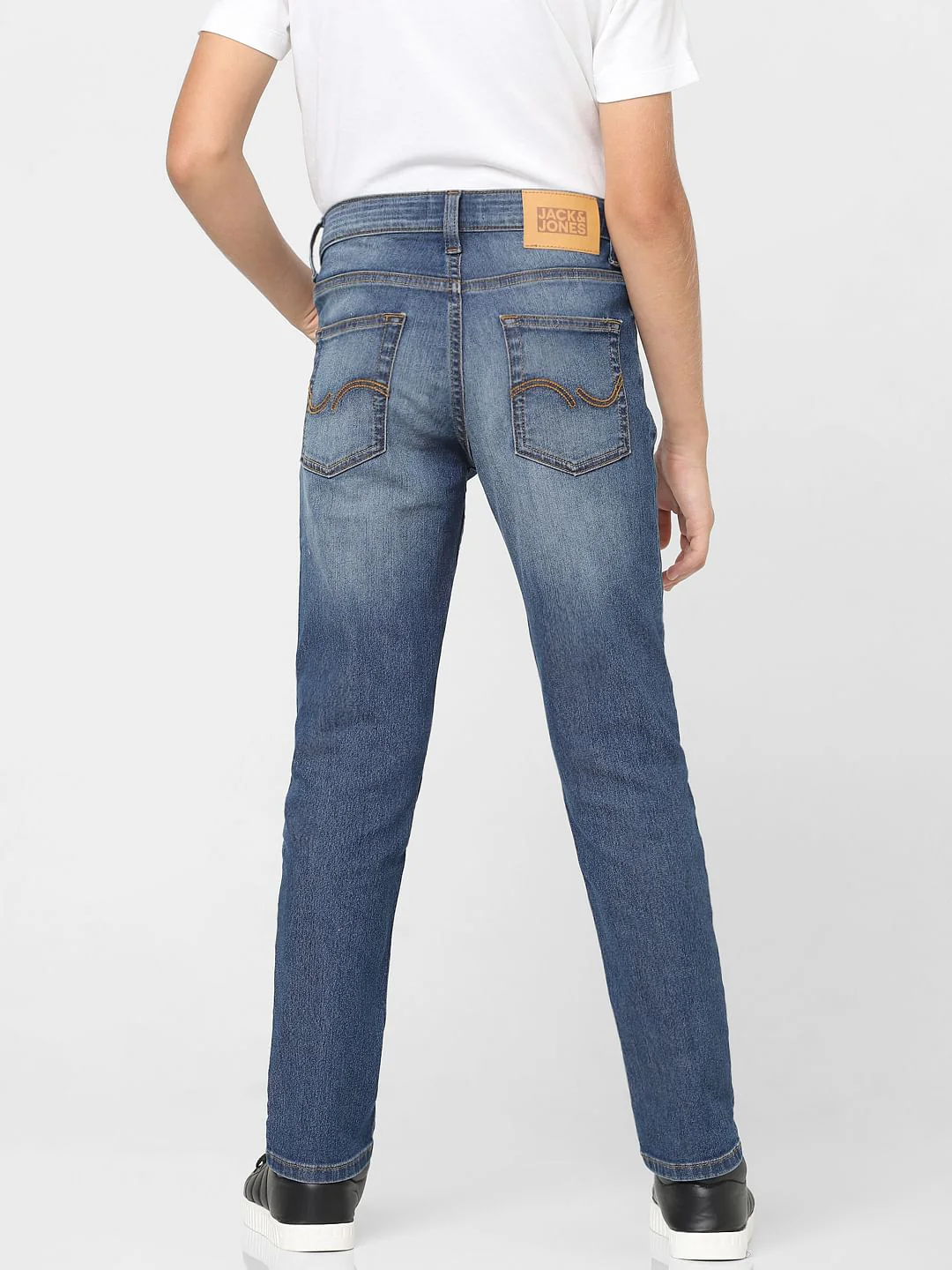 Boys Blue Mid Rise Regular Fit Jeans - Image 4