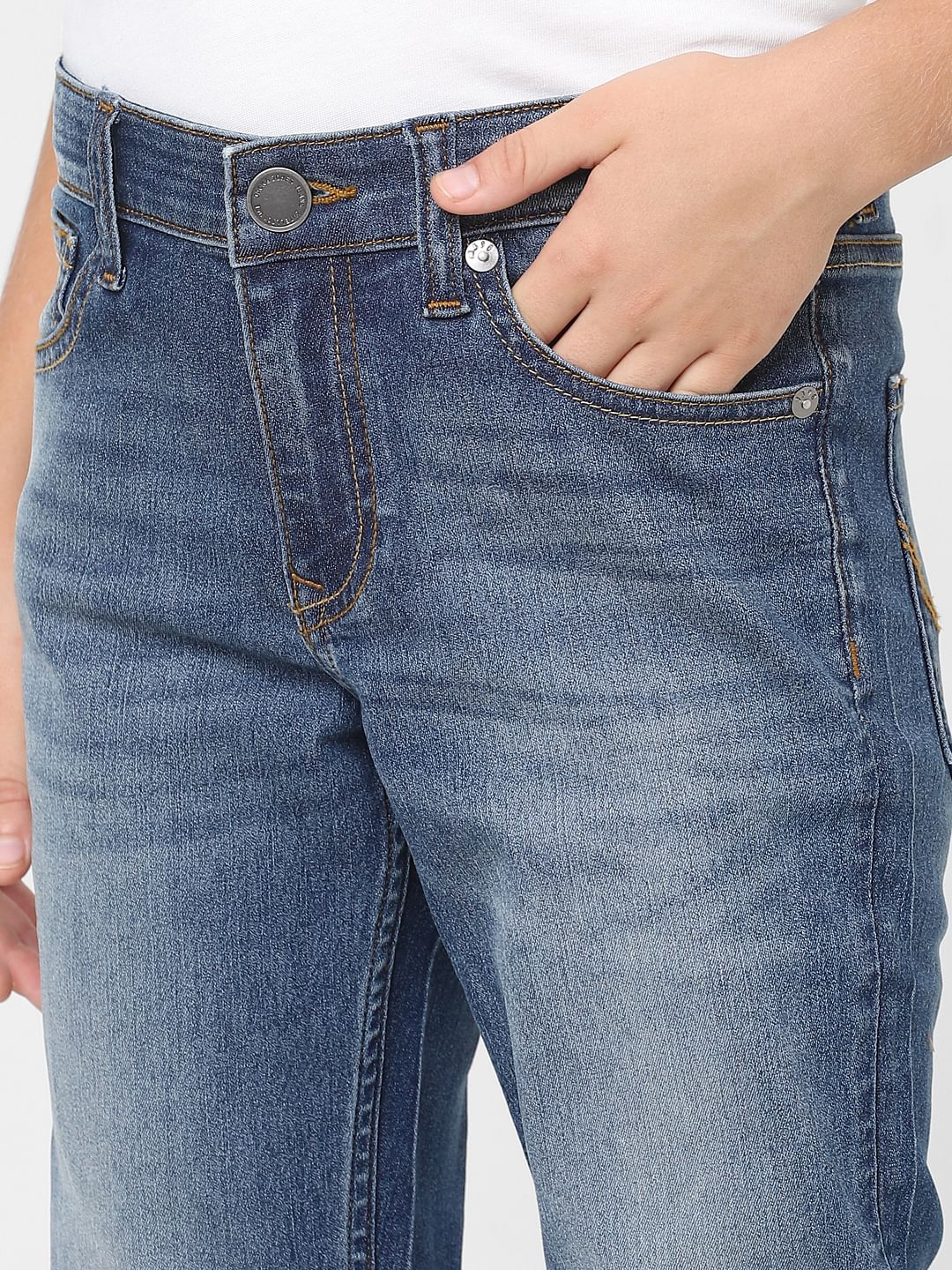 Boys Blue Mid Rise Regular Fit Jeans - Image 5