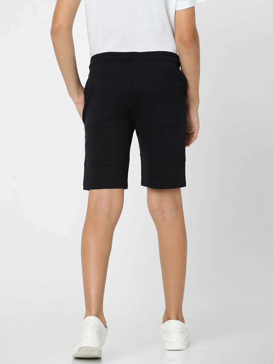 Boys Black Cotton Sweatshorts - Image 4