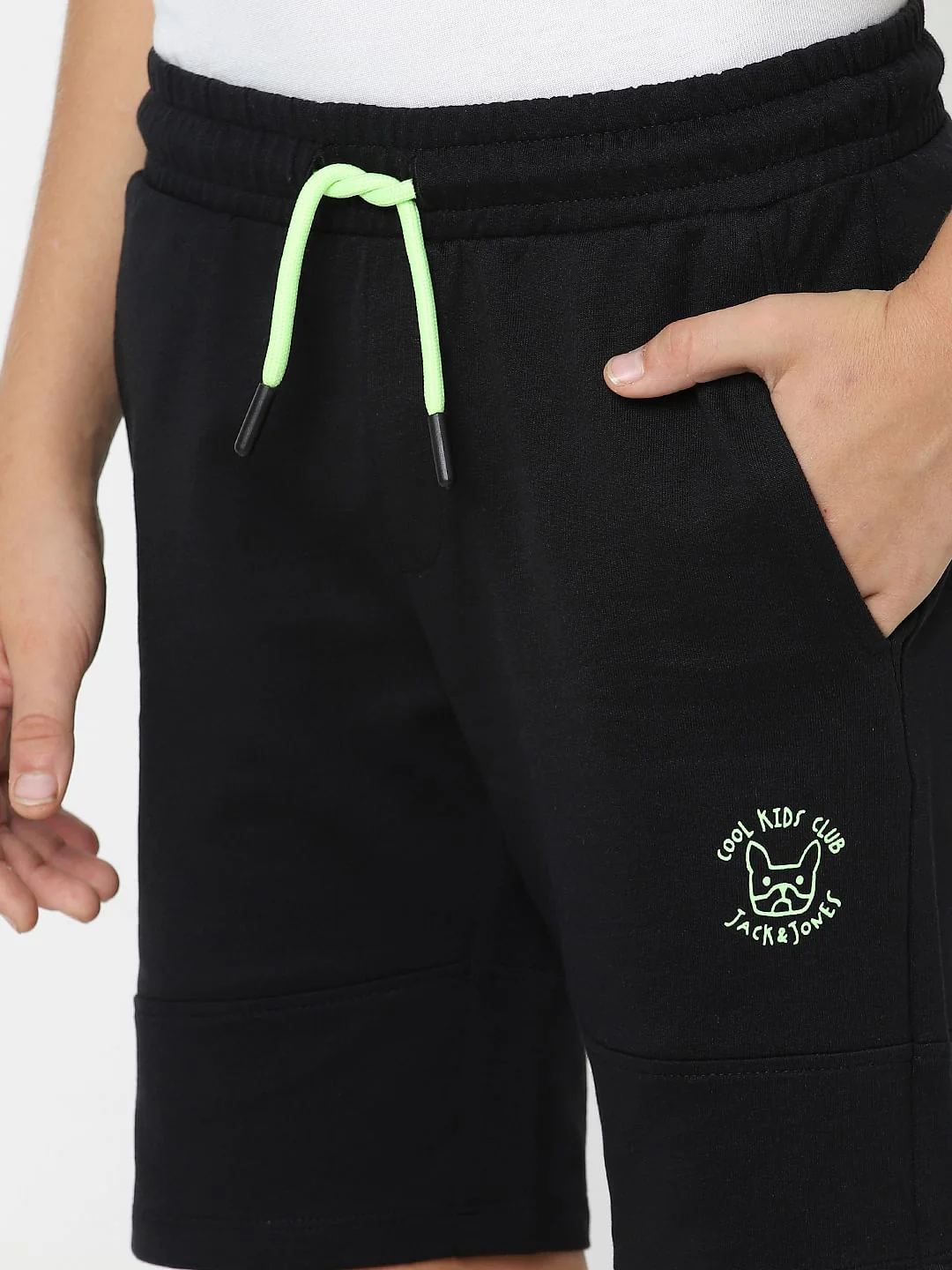 Boys Black Cotton Sweatshorts - Image 5