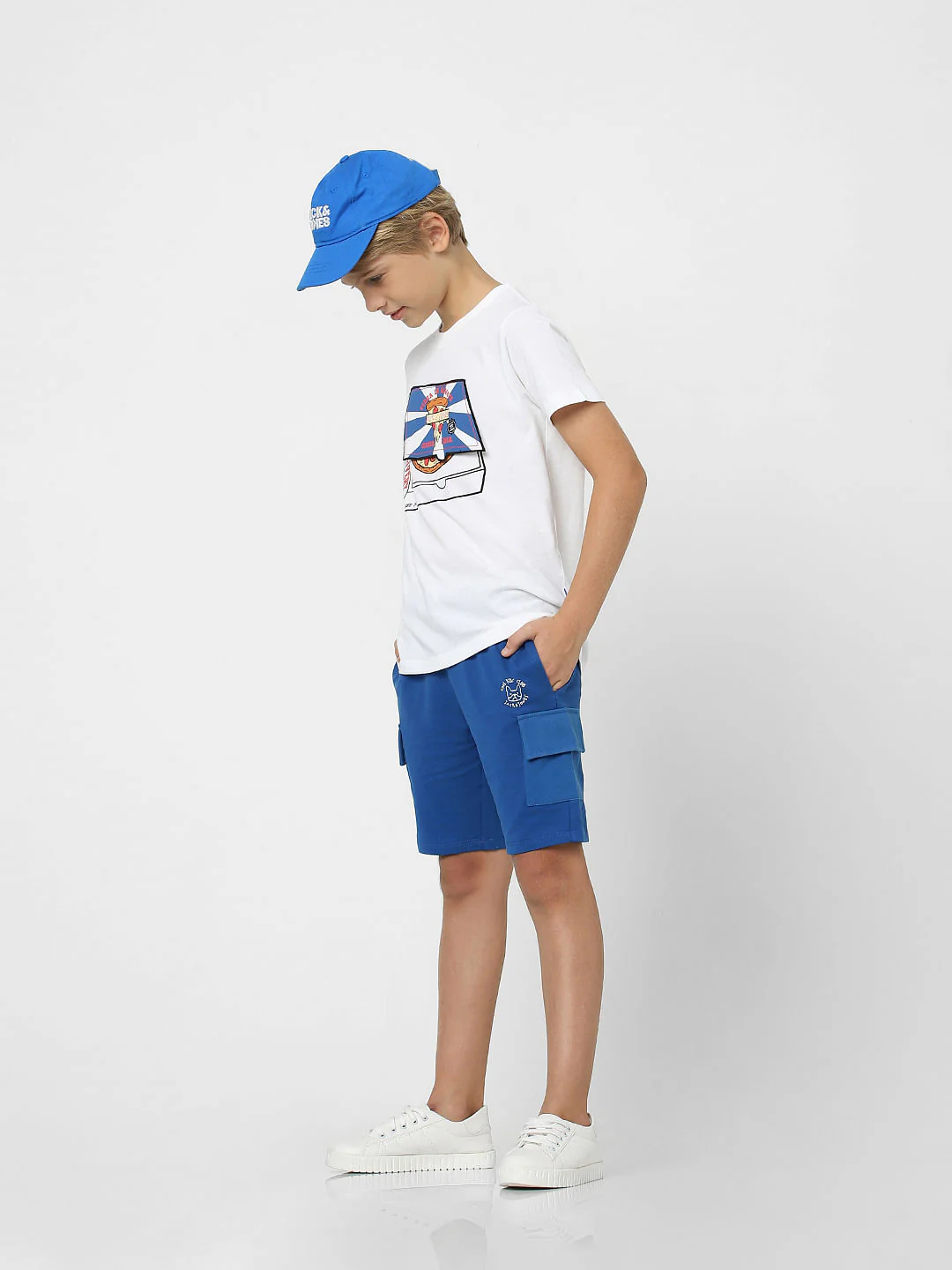 Boys Blue Cotton Sweatshorts