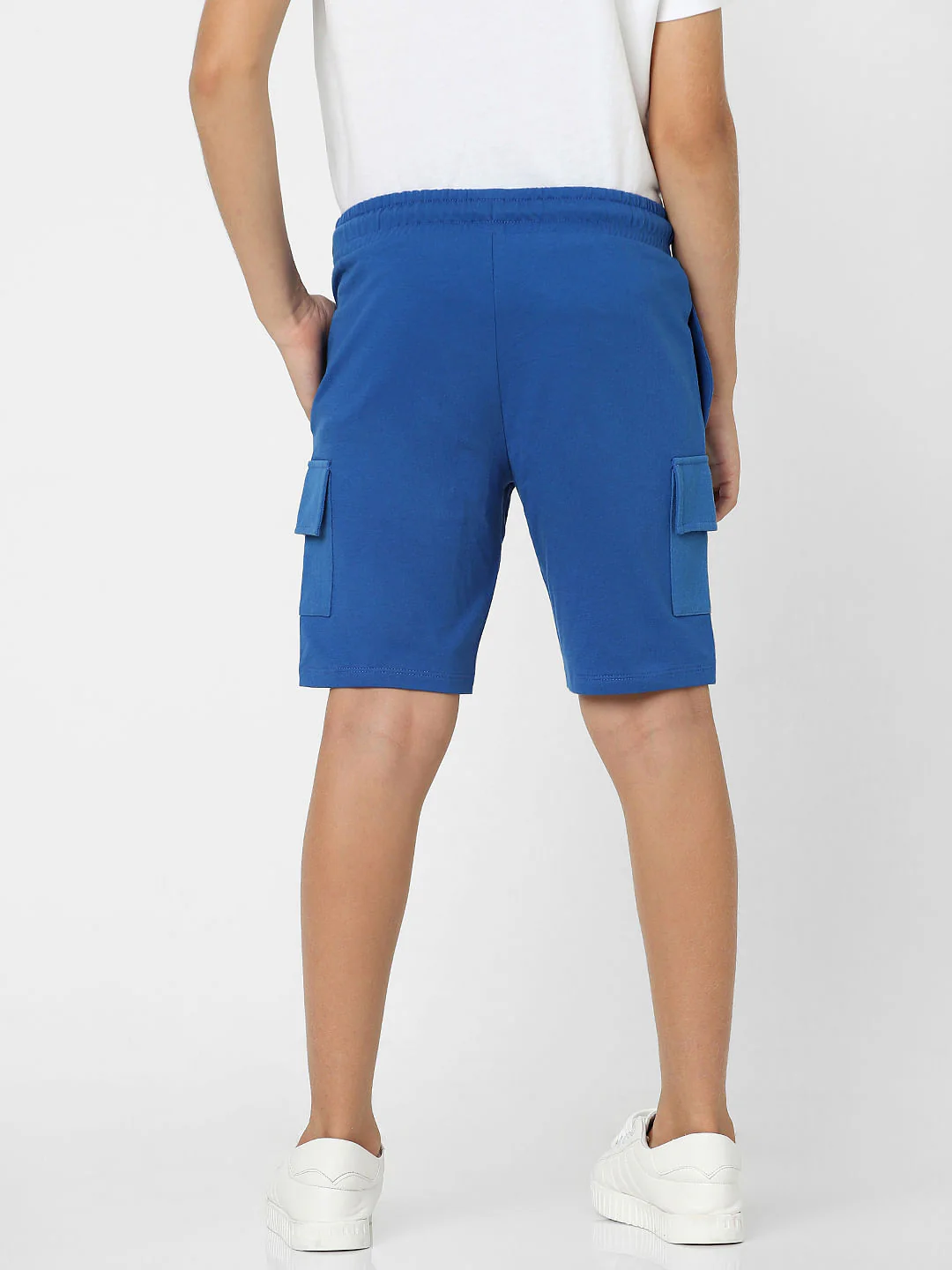 Boys Blue Cotton Sweatshorts - Image 4
