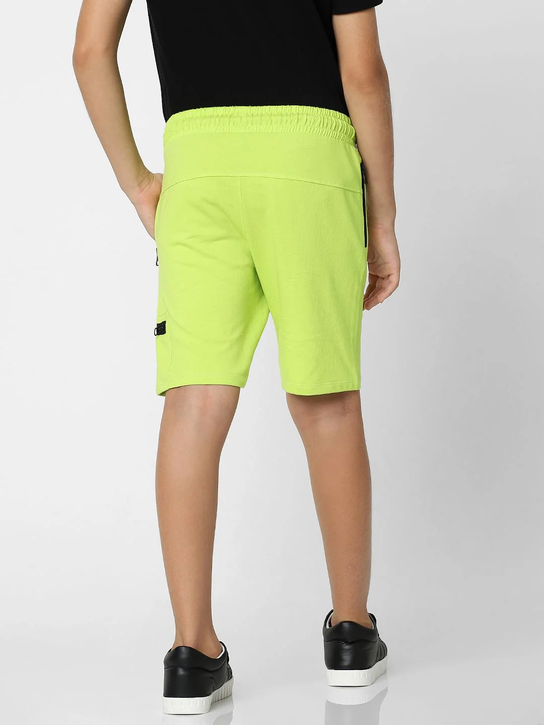 Boys Green Cotton Sweatshorts - Image 4