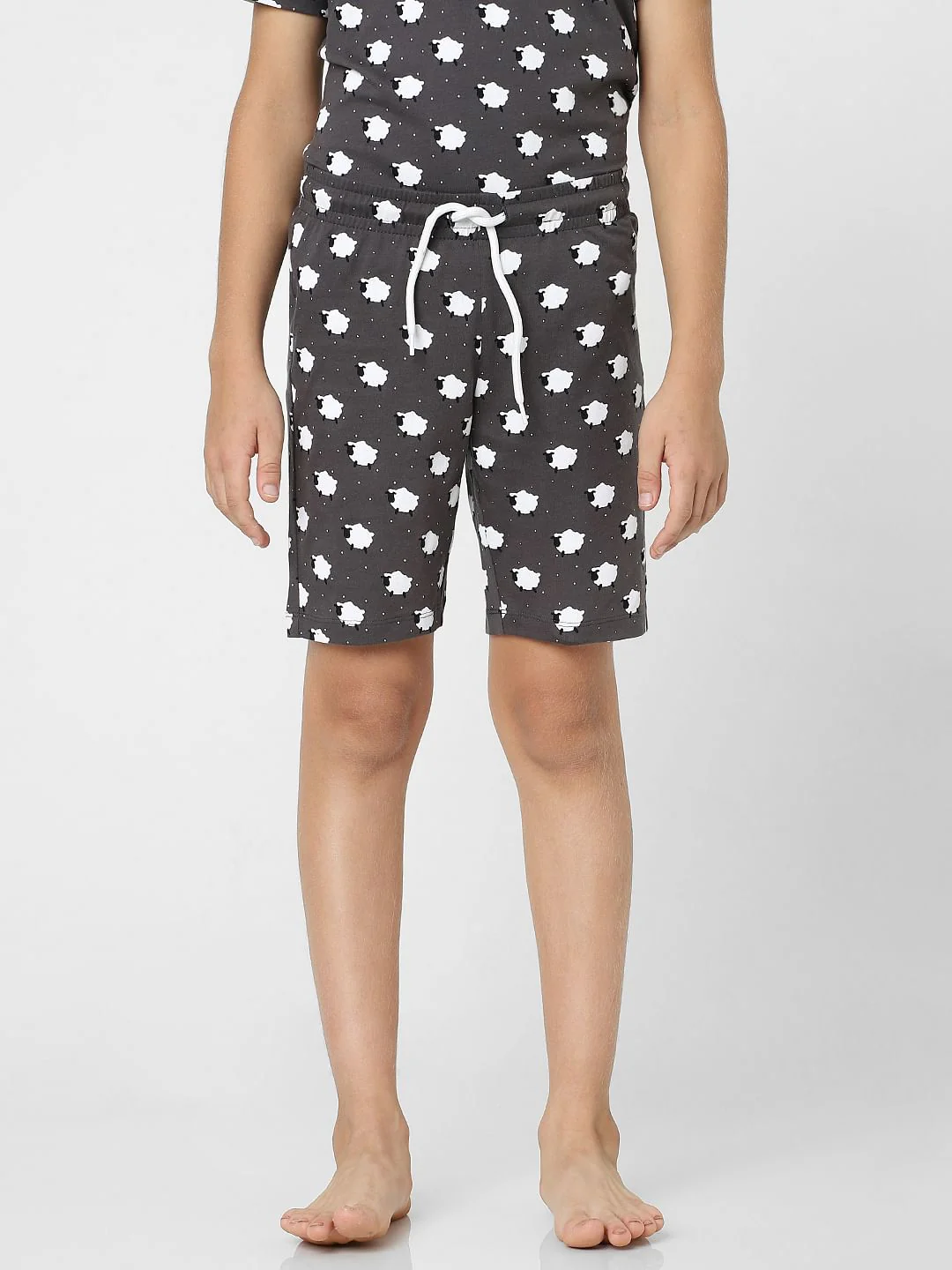 Boys Grey T-shirt & Shorts Sleepwear Set - Image 6