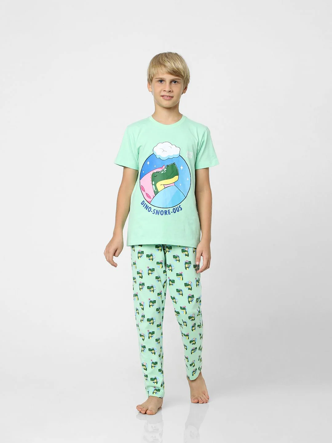 Boys Blue T-shirt & Pyjama Night-Suit Set - Image 6