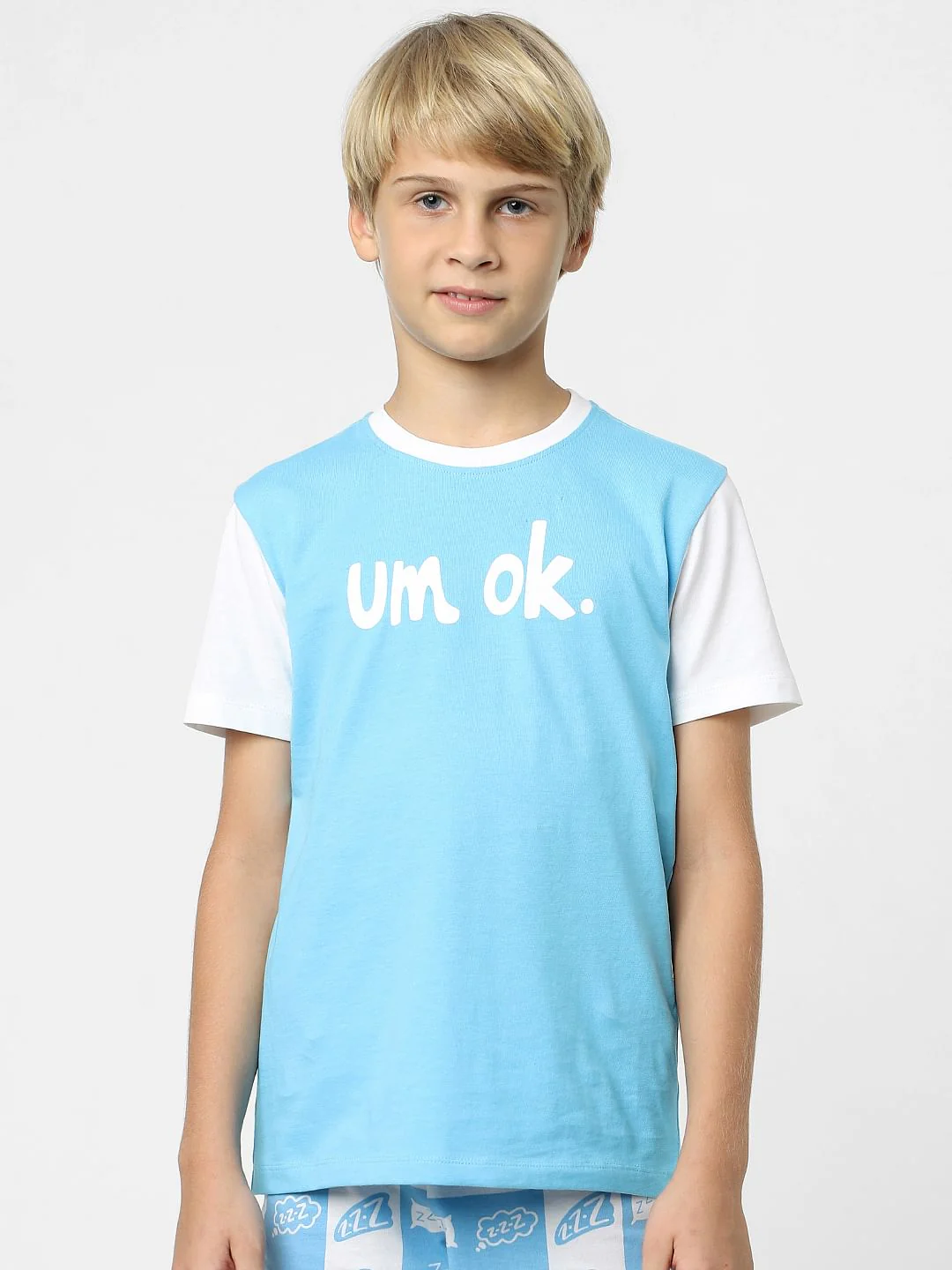 Boys Blue T-shirt & Shorts Sleepwear Set - Image 2