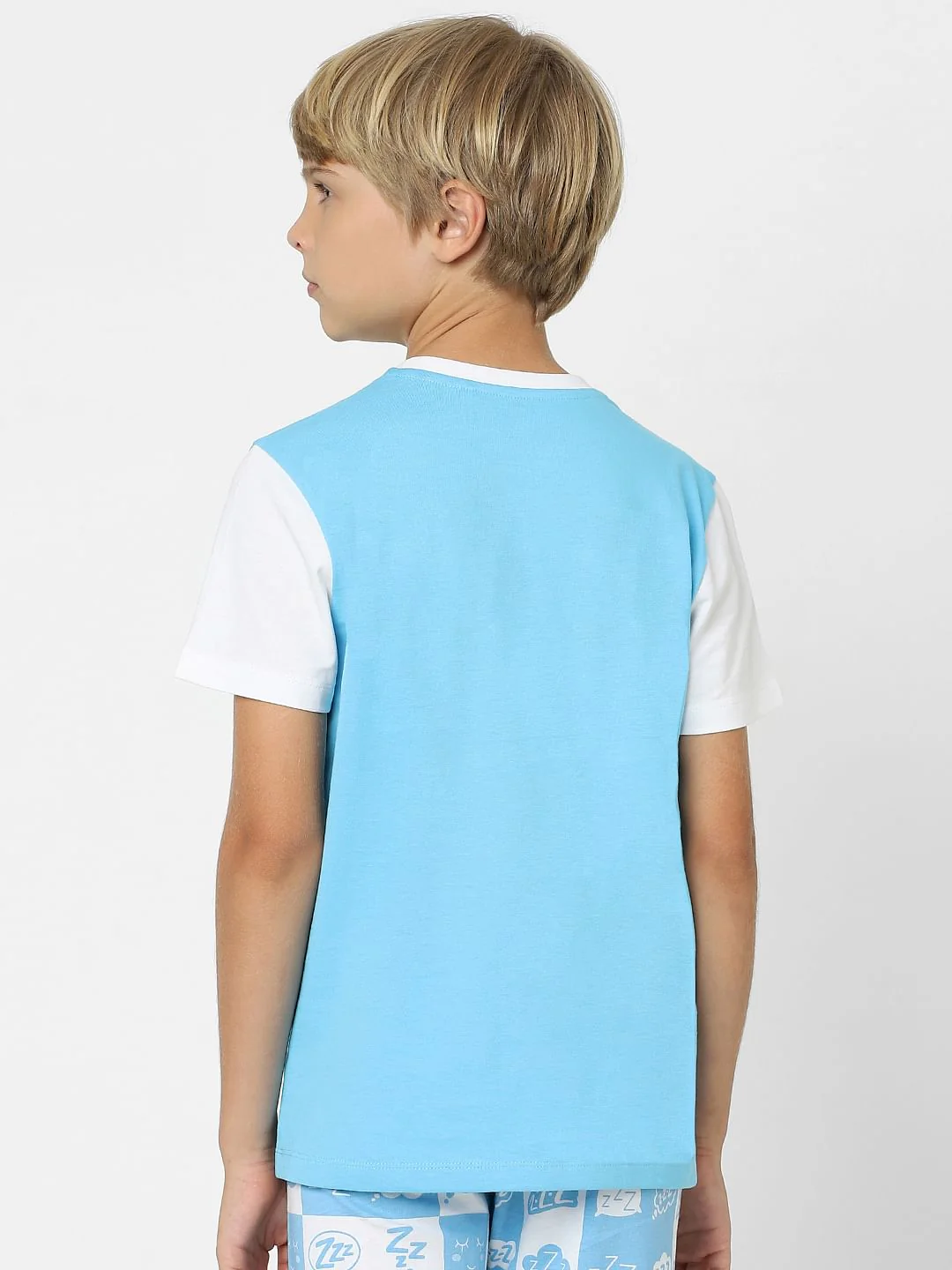 Boys Blue T-shirt & Shorts Sleepwear Set - Image 4