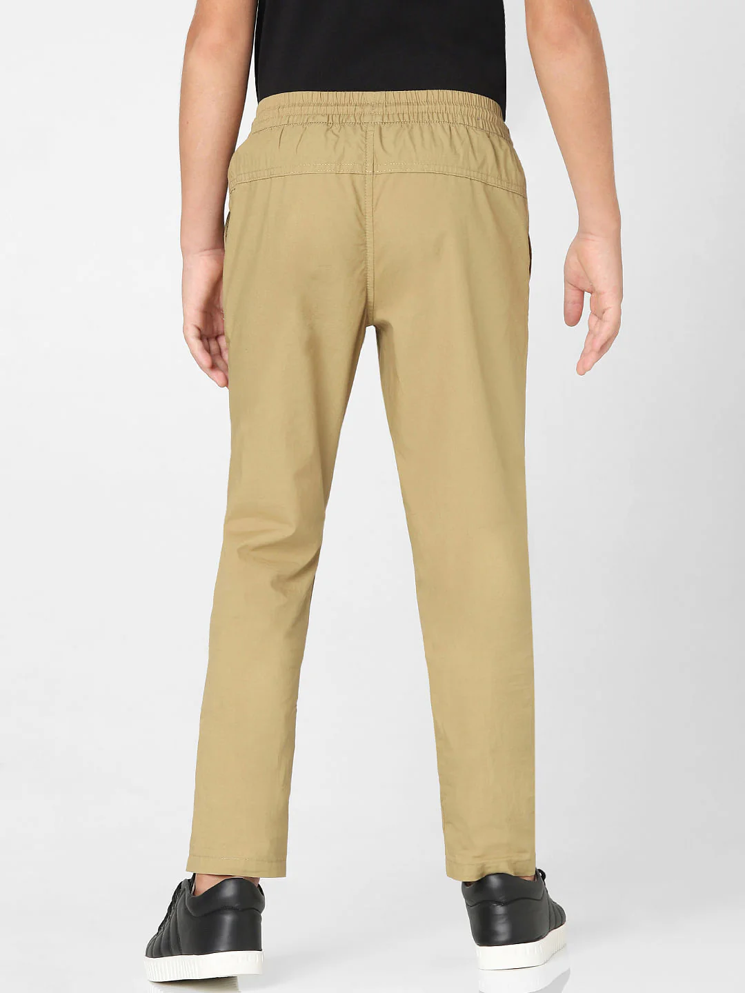 BOYS Beige Mid Rise Panelling Pants - Image 4