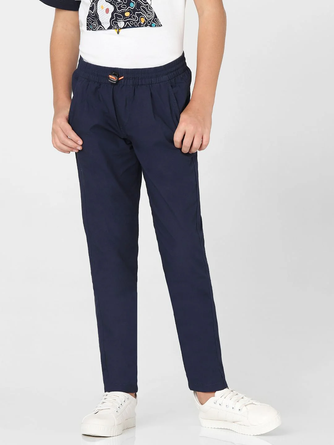 BOYS Blue Mid Rise Panelling Pants - Image 2