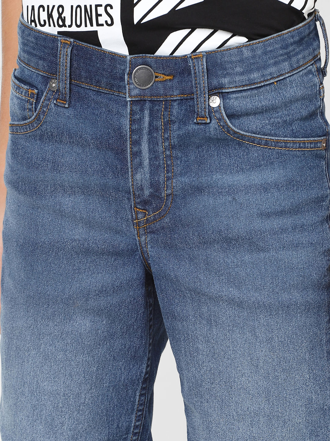 Boys Blue Mid Rise Denim Shorts - Image 5