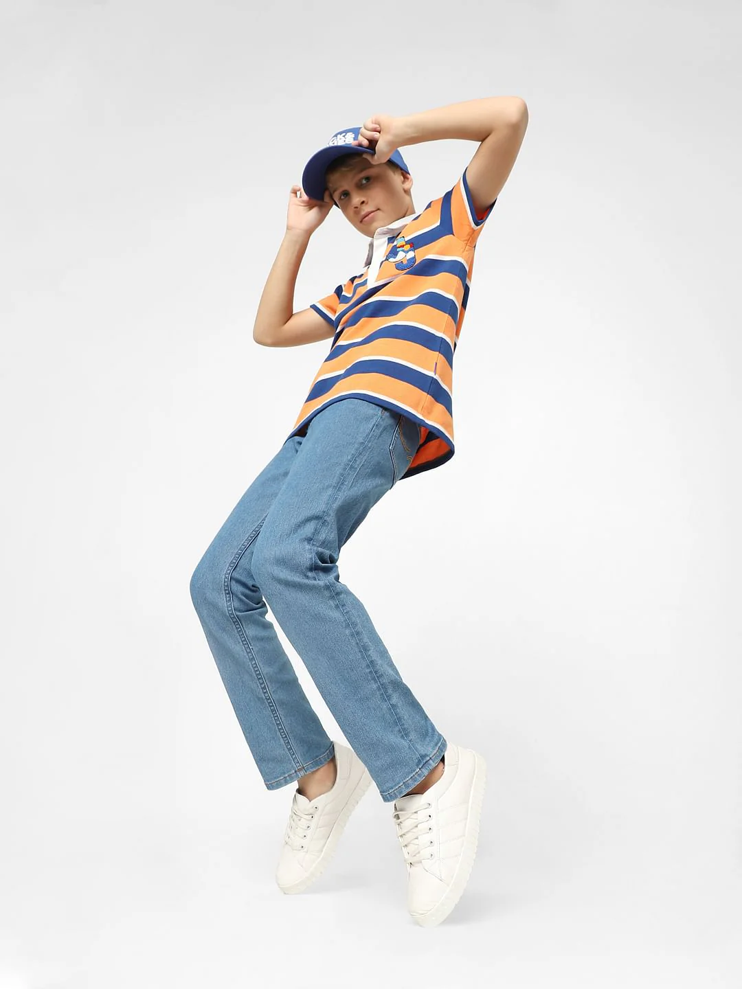 Boys Light Blue Mid Rise Clark Regular Fit Jeans