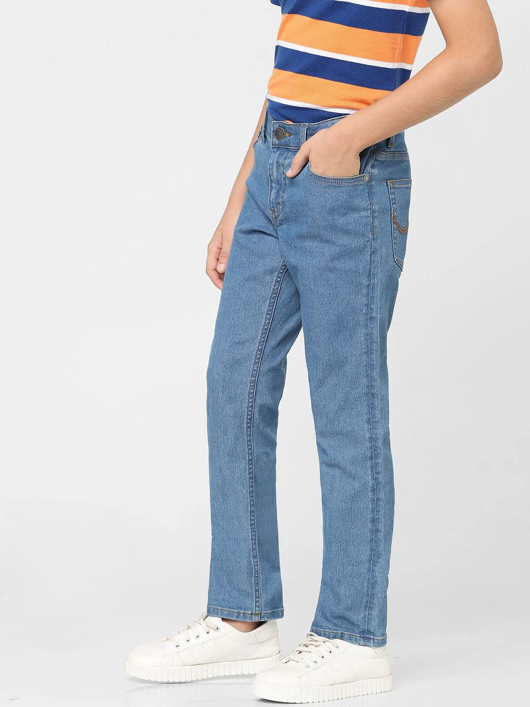 Boys Light Blue Mid Rise Clark Regular Fit Jeans - Image 3