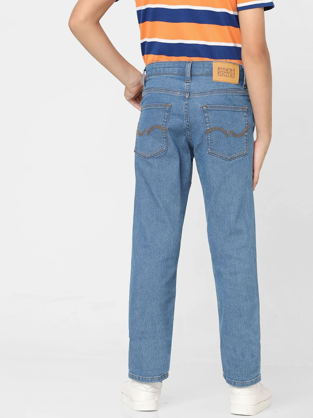 Boys Light Blue Mid Rise Clark Regular Fit Jeans - Image 4