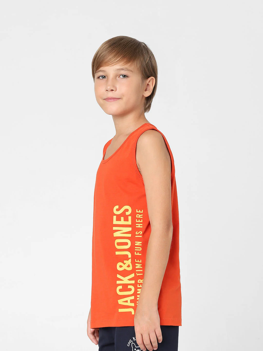 BOYS Red Logo Print T-shirt Vest - Image 3
