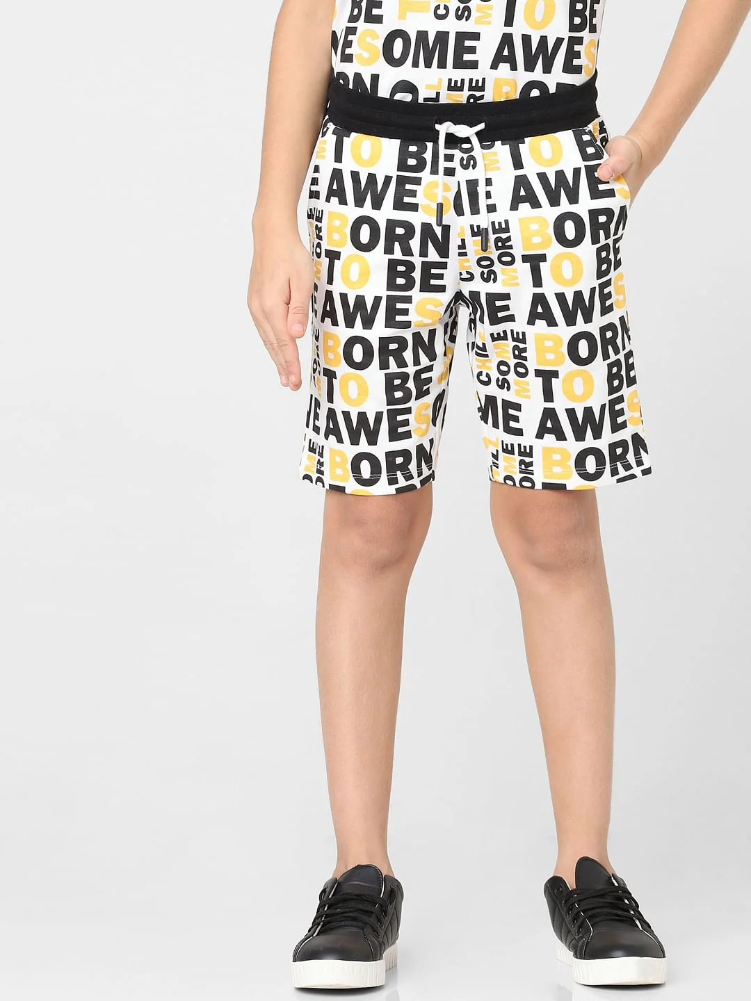 White Printed Co-ord Sweatshorts - Image 2