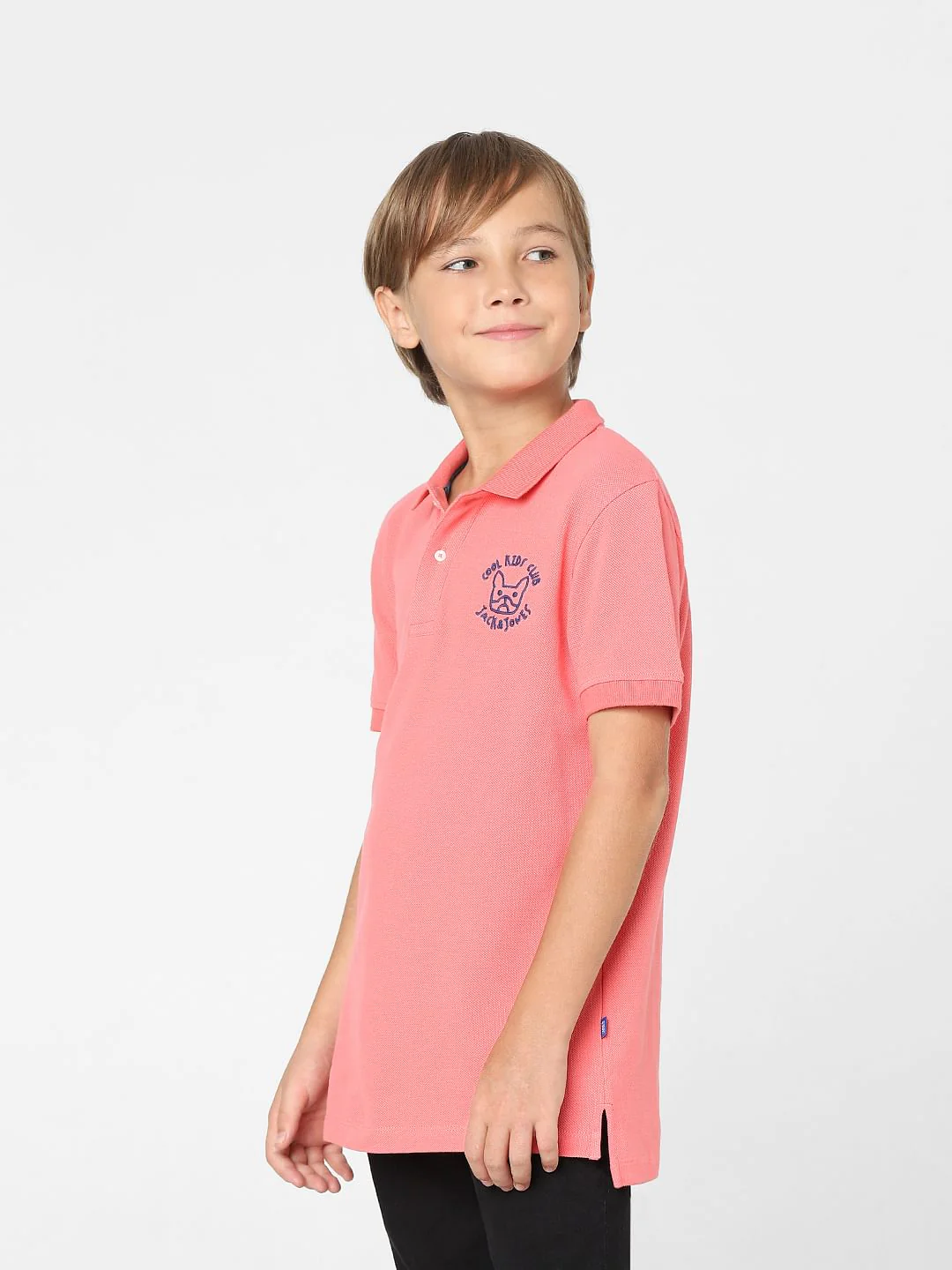 Boys Peach Polo T-shirt - Image 3