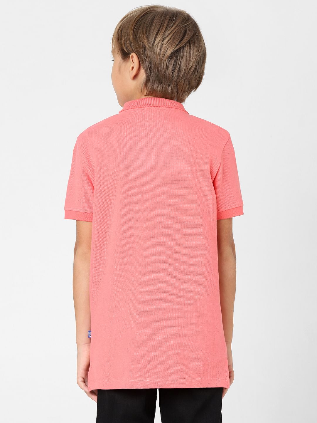Boys Peach Polo T-shirt - Image 4
