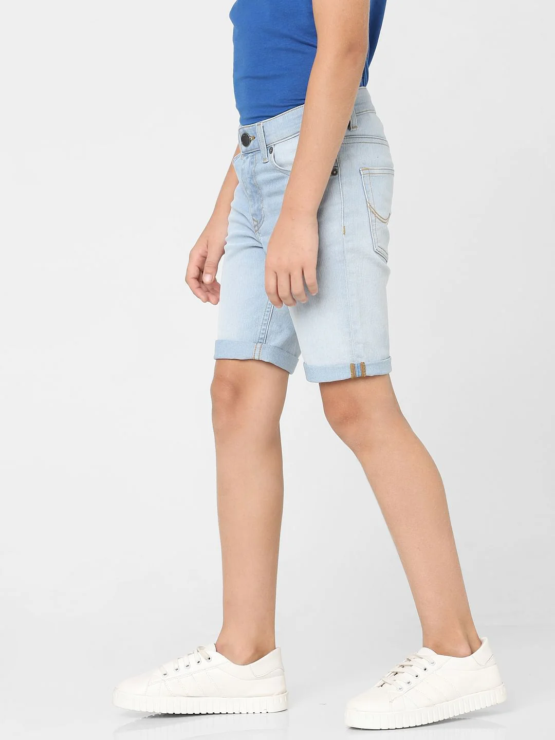 Boys Blue Mid Rise Denim Shorts - Image 3