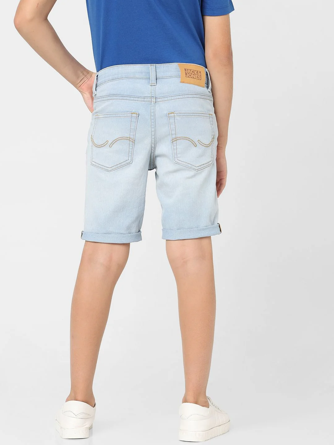 Boys Blue Mid Rise Denim Shorts - Image 4