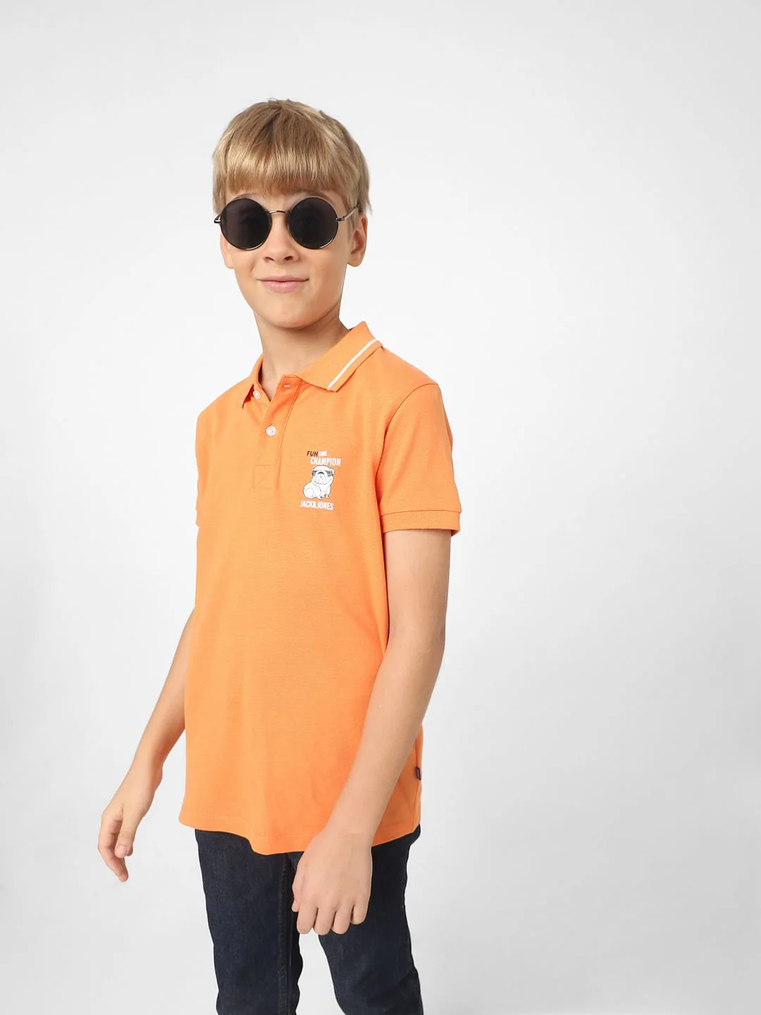 Boys Orange Polo T-shirt