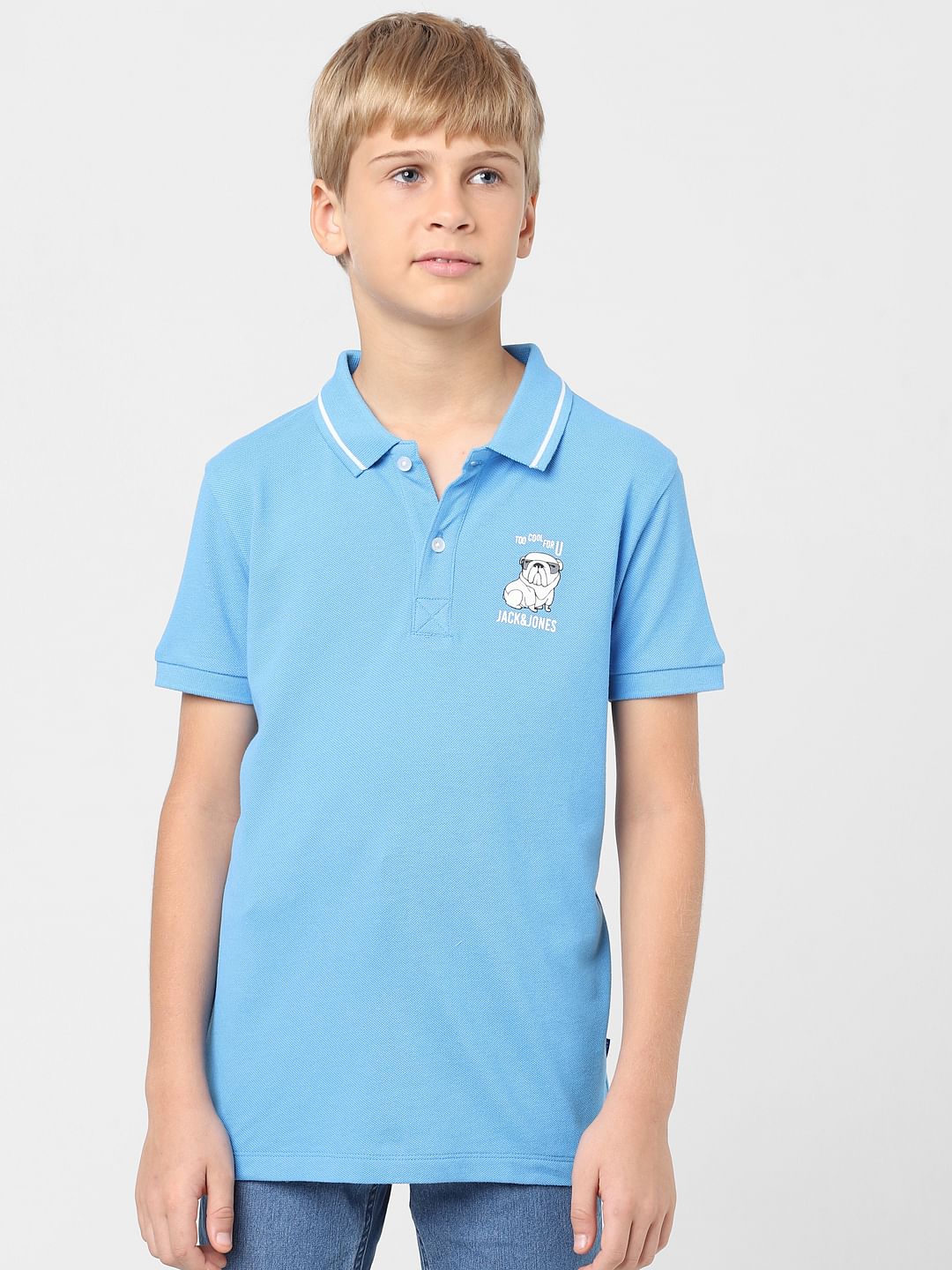 Boys Blue Polo T-shirt - Image 2