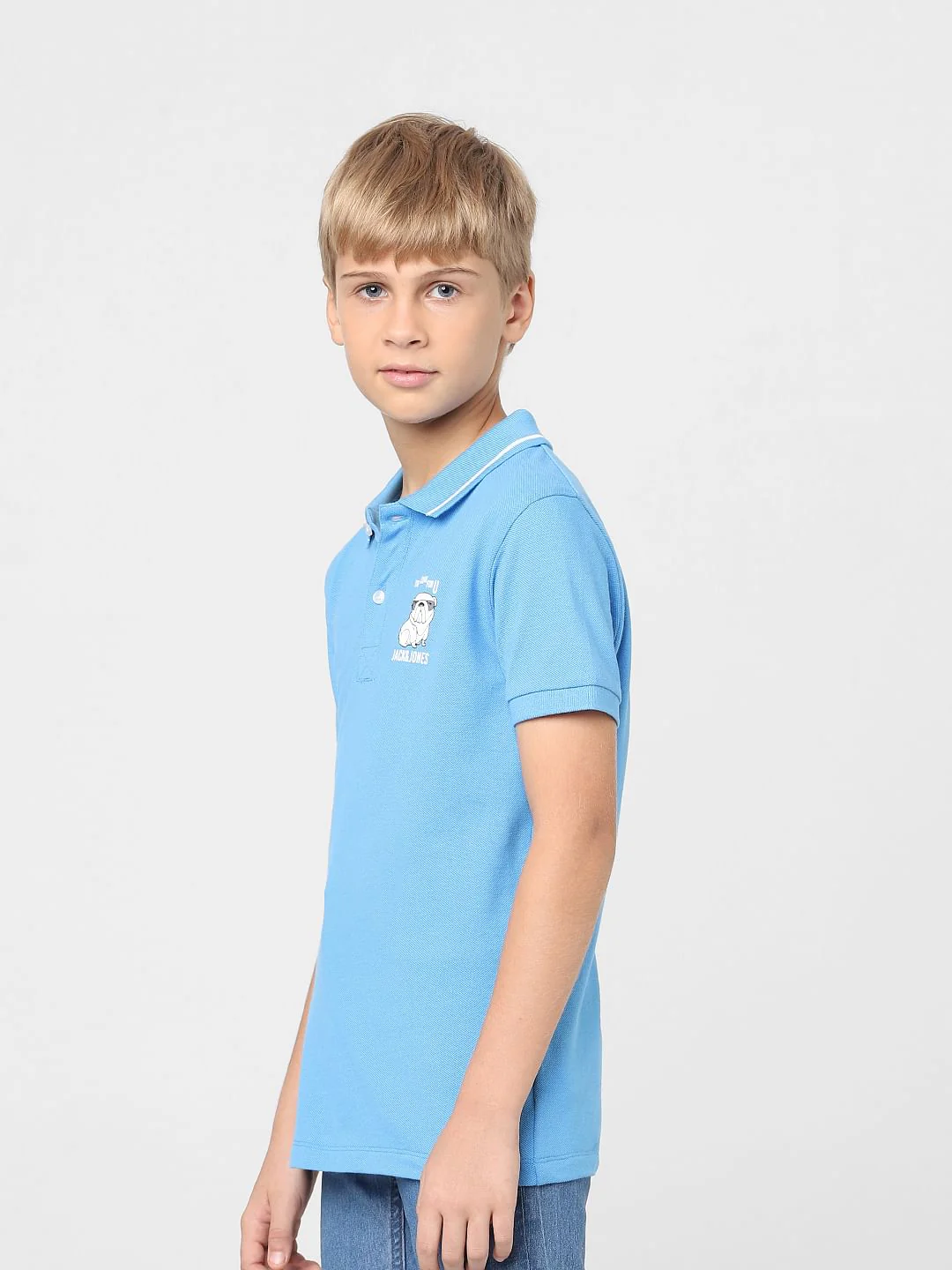 Boys Blue Polo T-shirt - Image 3