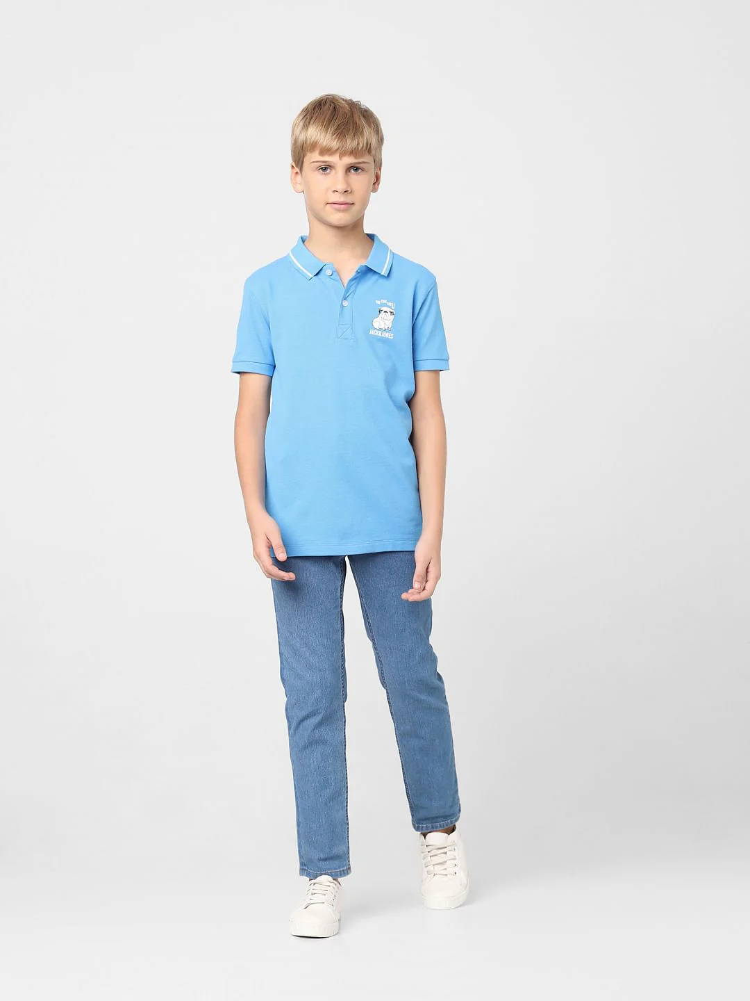 Boys Blue Polo T-shirt - Image 6