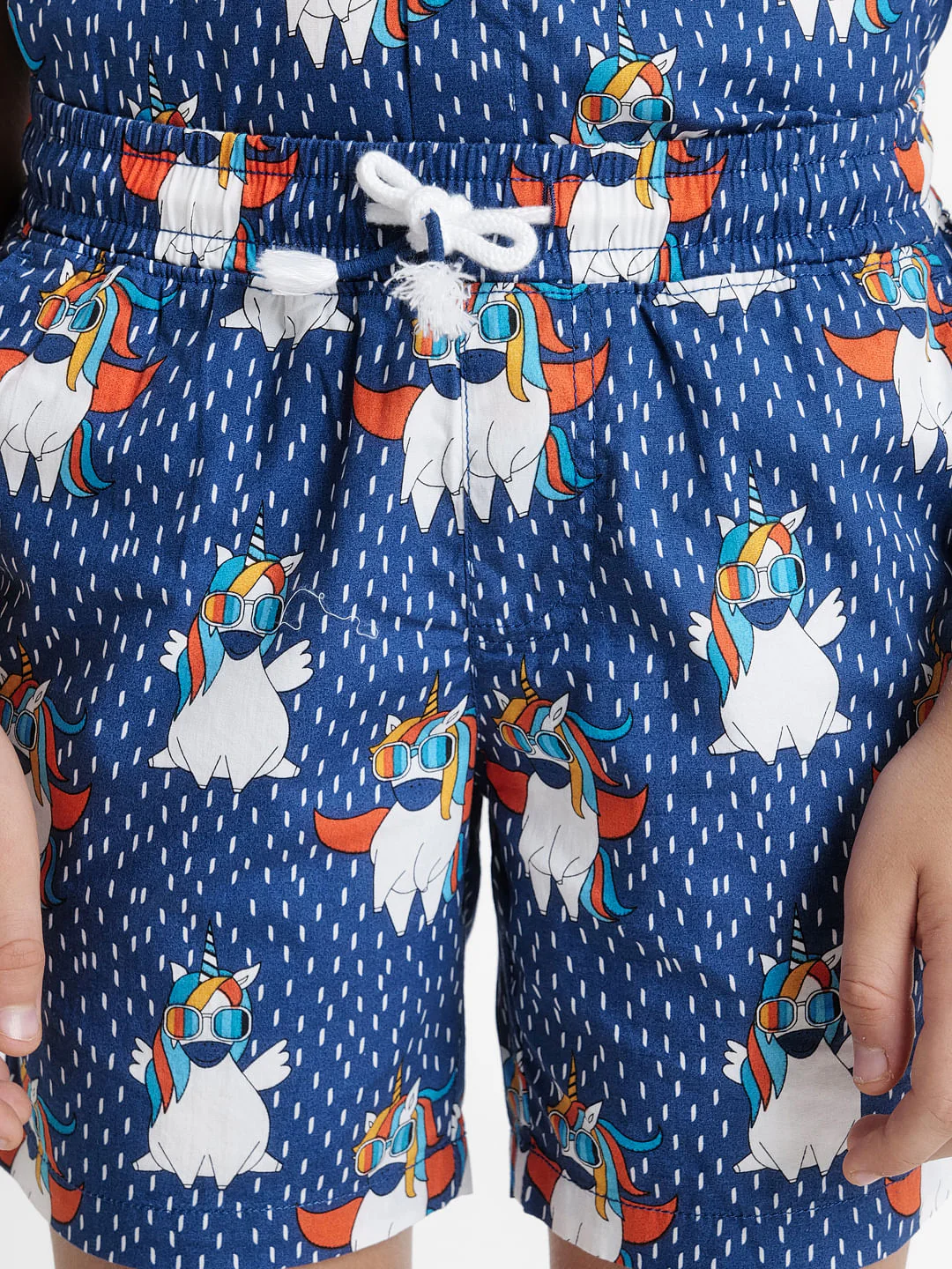 Blue Unicorn Print Co-ord Set Shorts - Image 5