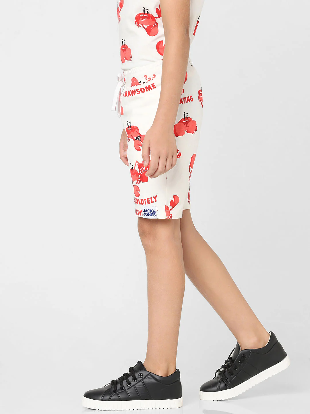 Boys Beige Printed Co-ord Shorts - Image 3