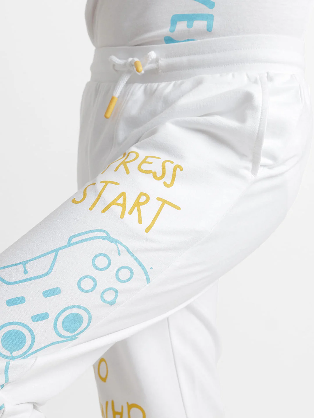 White Gamer Print Co-ord Set Sweatpants - Image 5