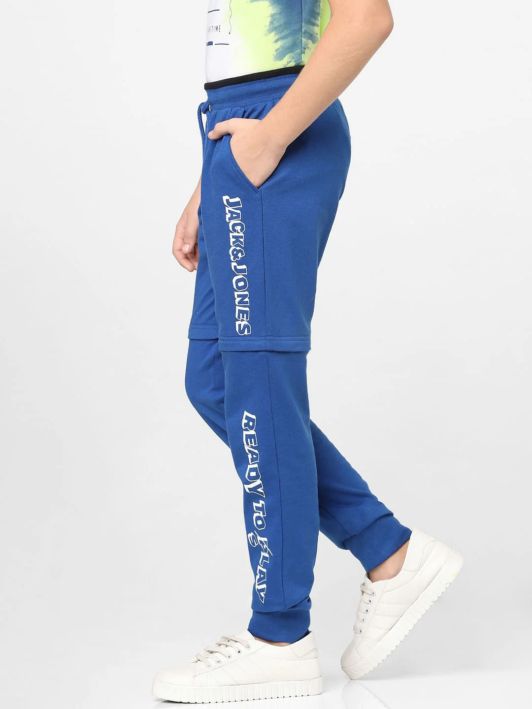 Boys Blue Zip Removal Sweatpants - Image 3