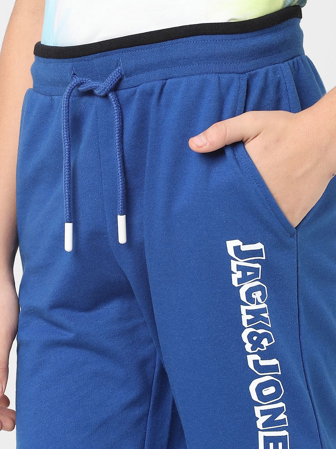 Boys Blue Zip Removal Sweatpants - Image 5