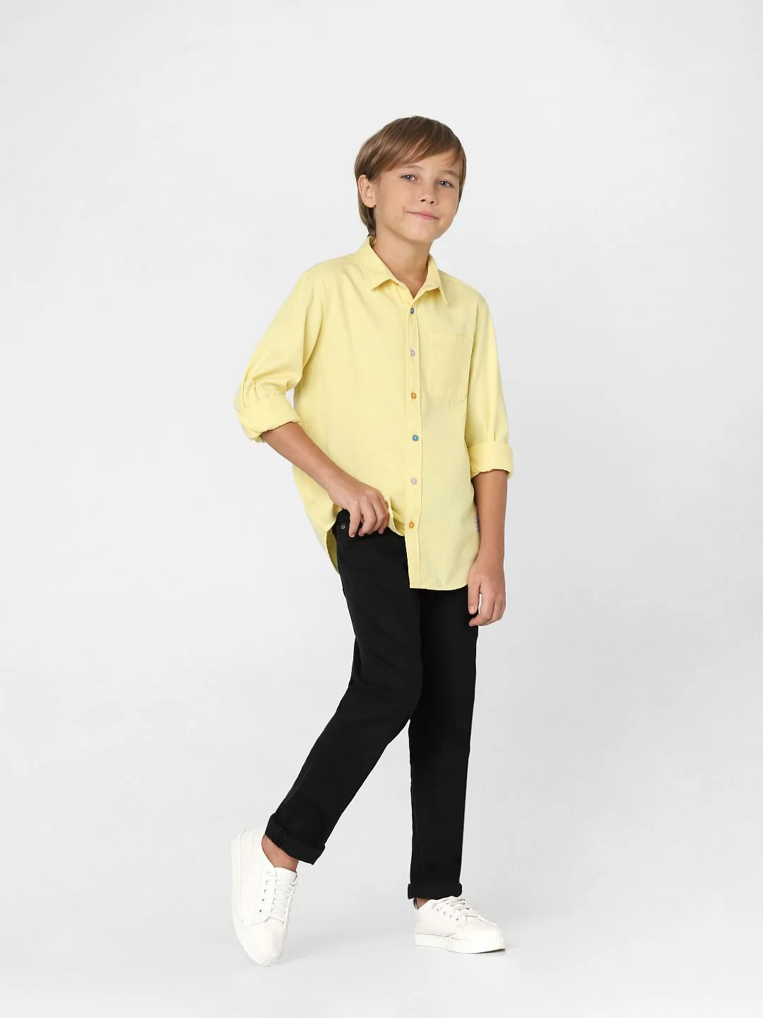 BOYS Yellow Printed Full Sleeves Shirt - Image 7