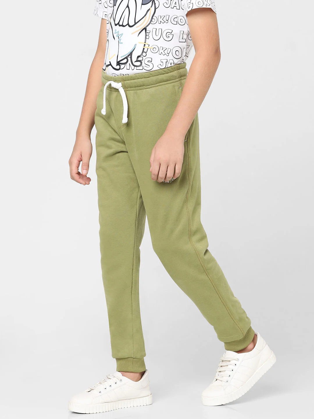 Boys Green Mid Rise Sweatpants - Image 3