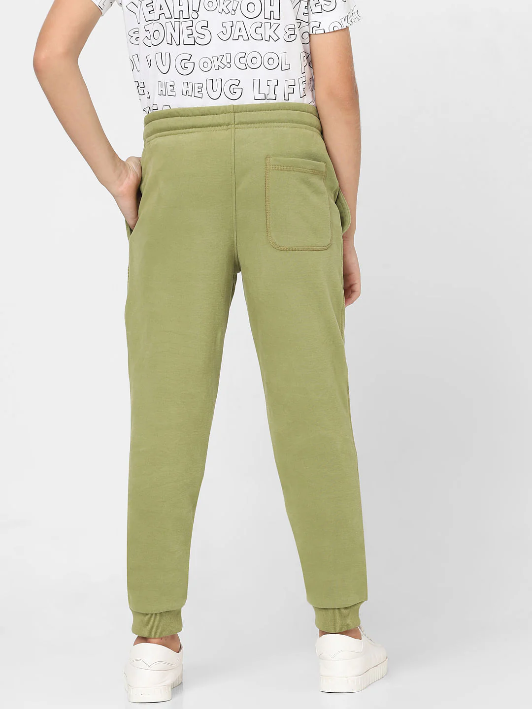 Boys Green Mid Rise Sweatpants - Image 4