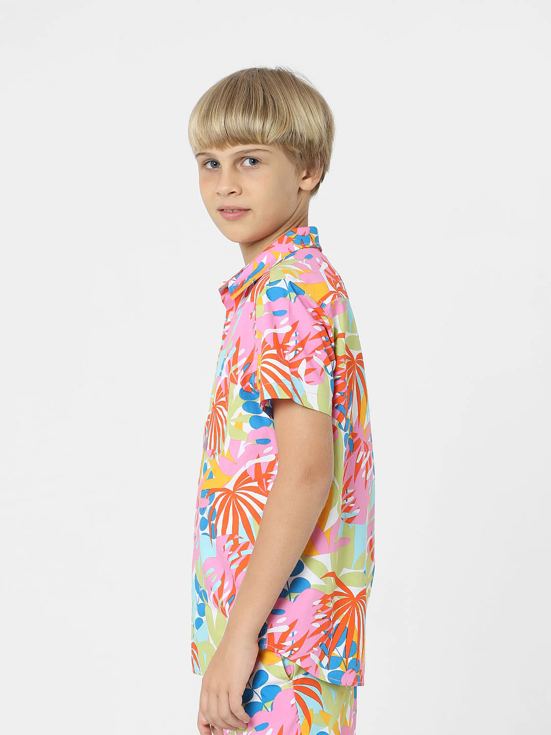 BOYS Pink Printed Co-ord Set Shirt - Image 3