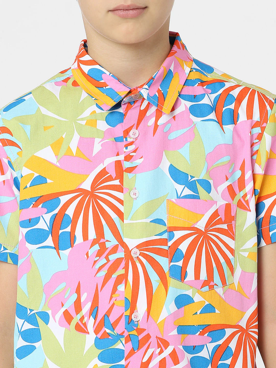 BOYS Pink Printed Co-ord Set Shirt - Image 5