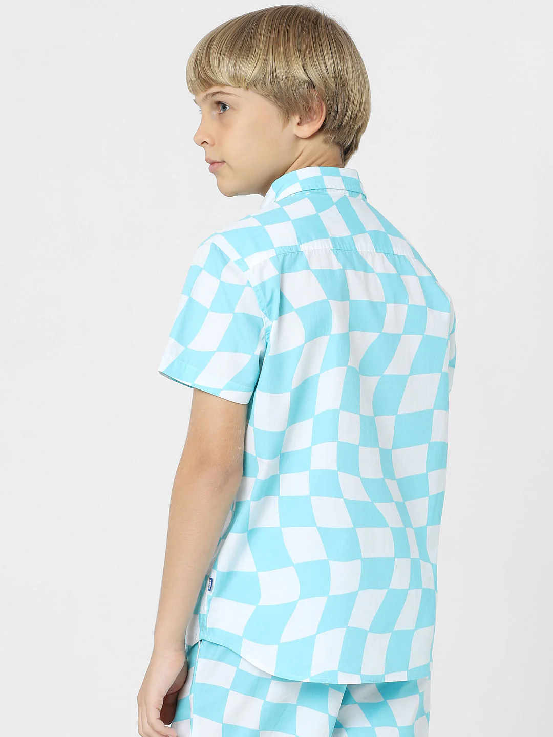 BOYS White Check Print Shirt - Image 4
