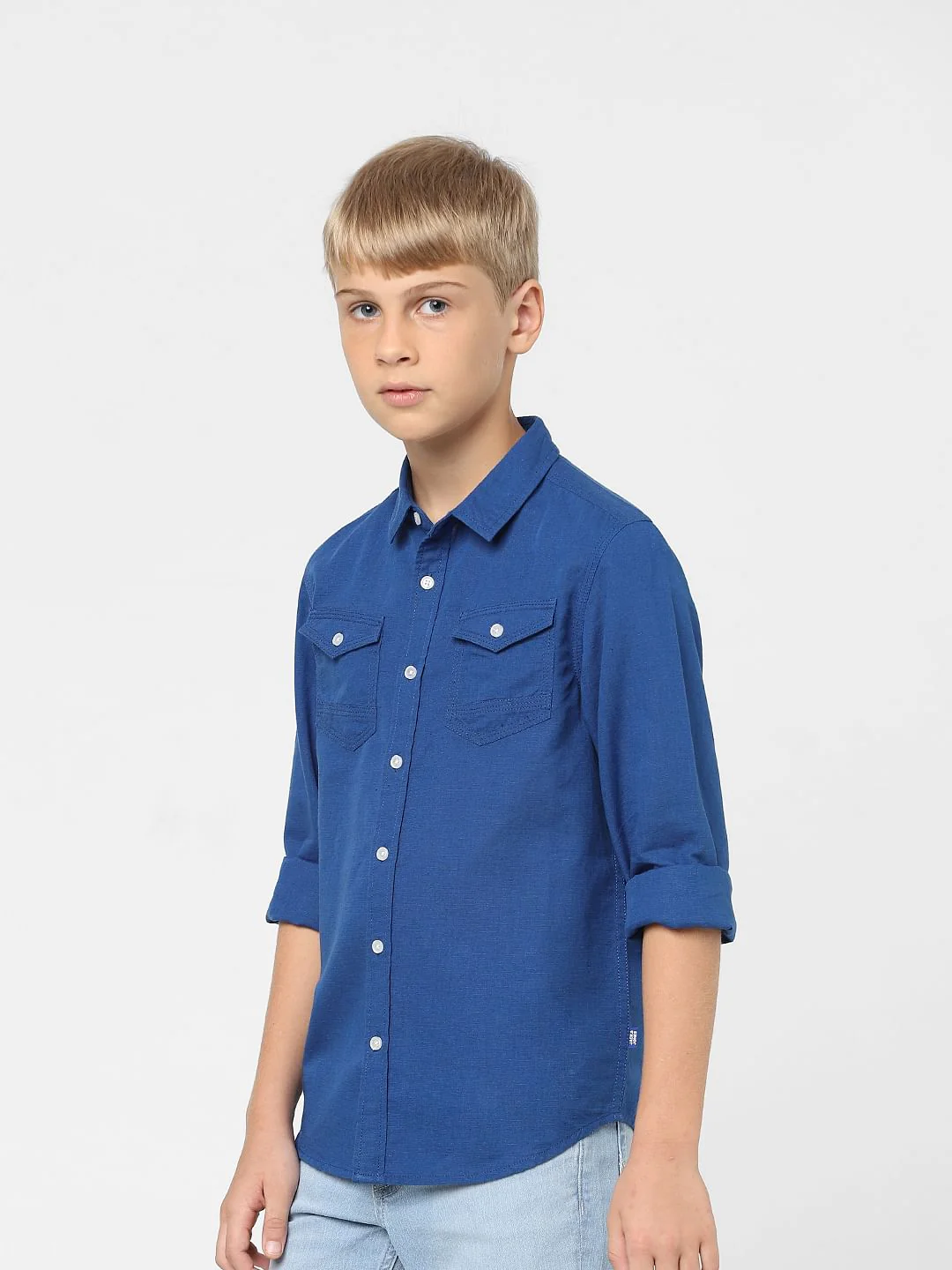 Boys Blue Full Sleeves Shirt - Image 3