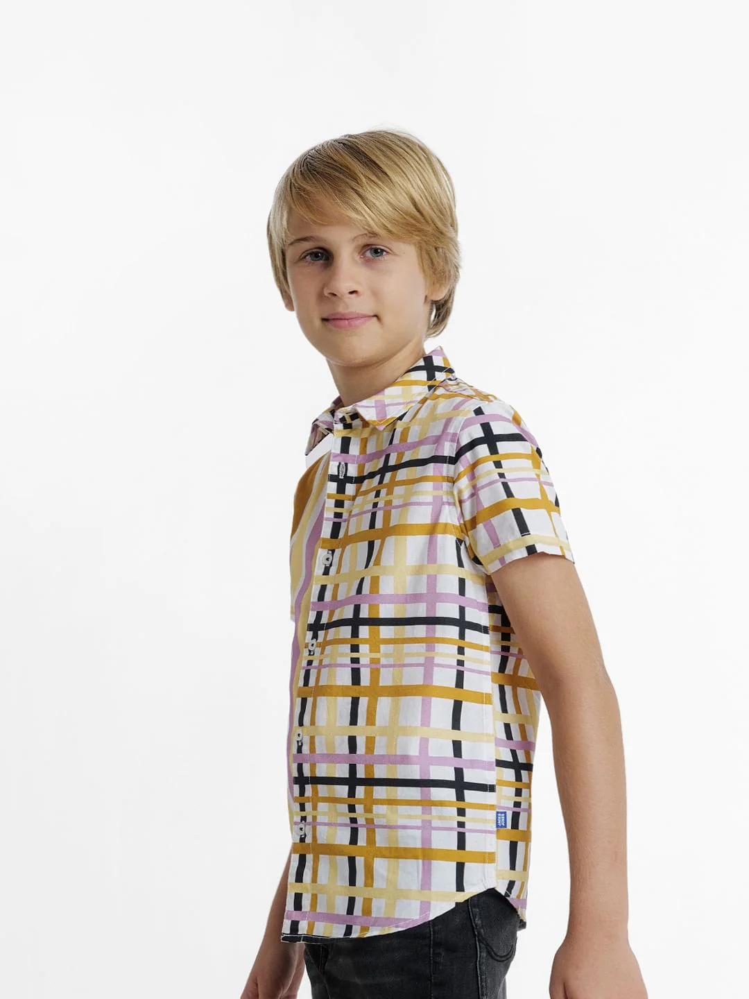 Yellow Printed Short Sleeves Shirt - Image 3
