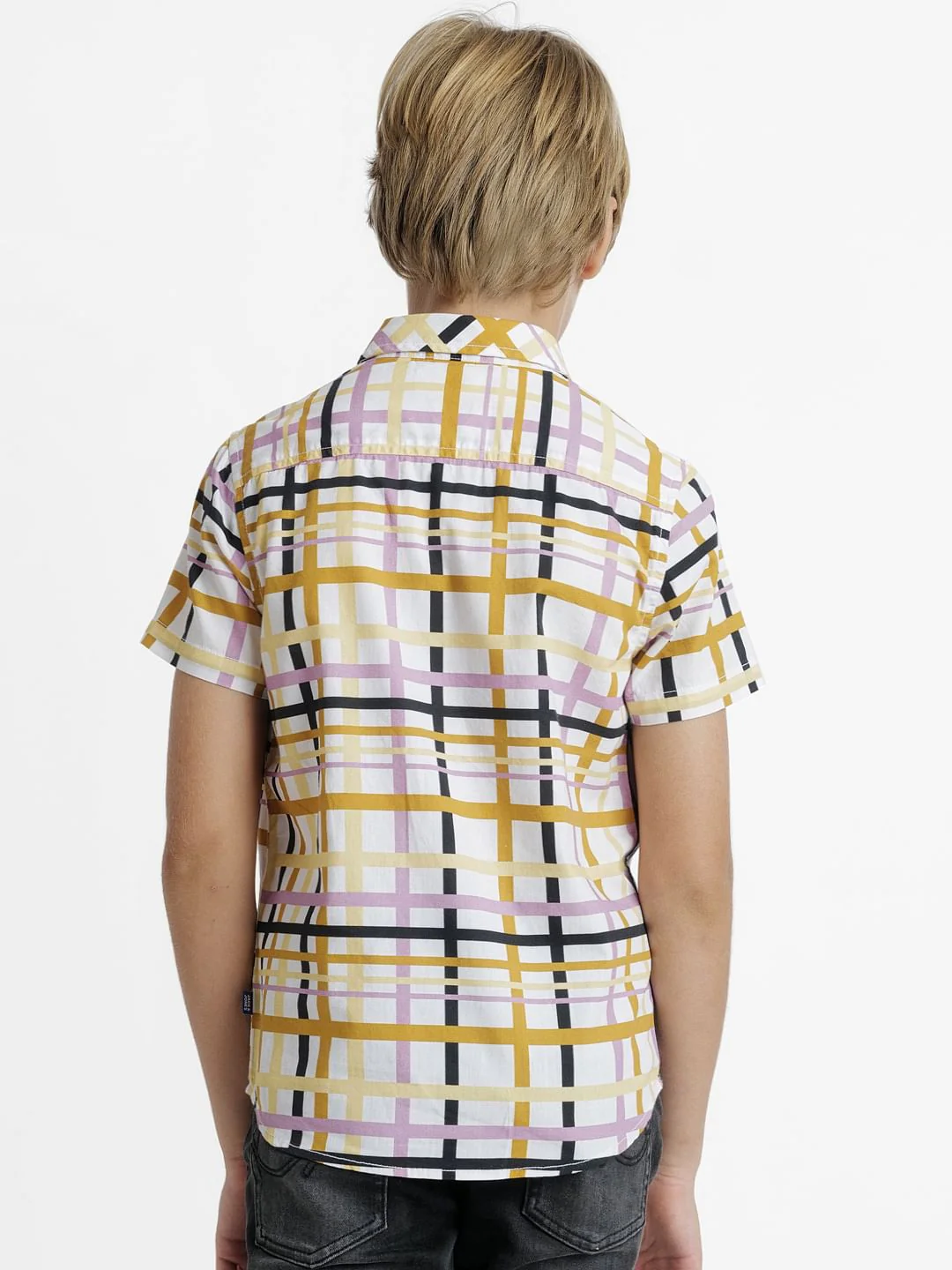 Yellow Printed Short Sleeves Shirt - Image 4