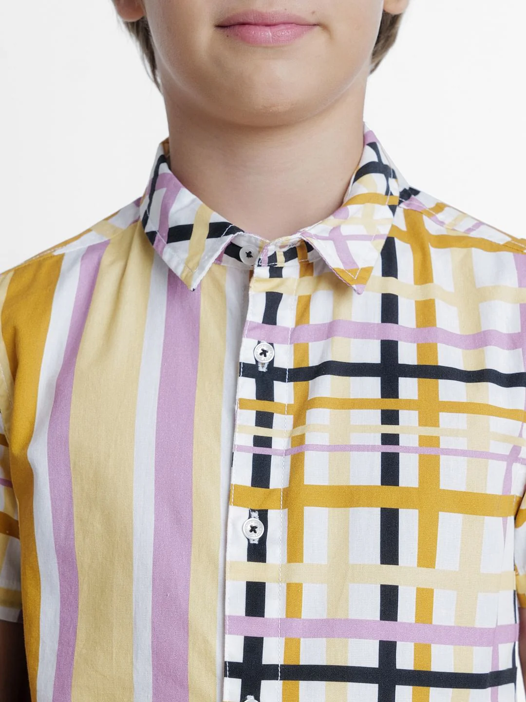 Yellow Printed Short Sleeves Shirt - Image 5